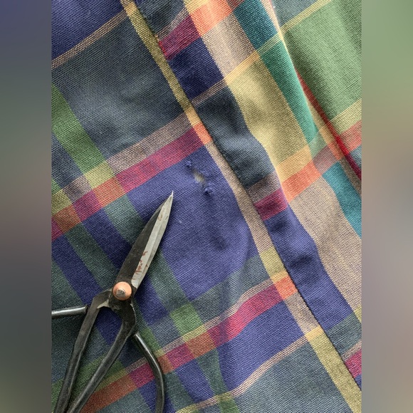 Vintage L.L. Bean Chore Jacket Men’s Large Tan Canvas Plaid Lined Relaxed Flawed - Picture 10 of 16